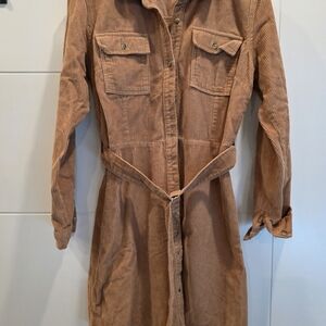 Women's Tan Corduroy Mini Dress